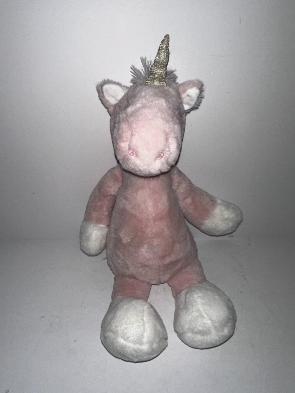 Mud Pie Unicorn Plush Cute Pink Soft Toy lovey security baby plush EUC 16"